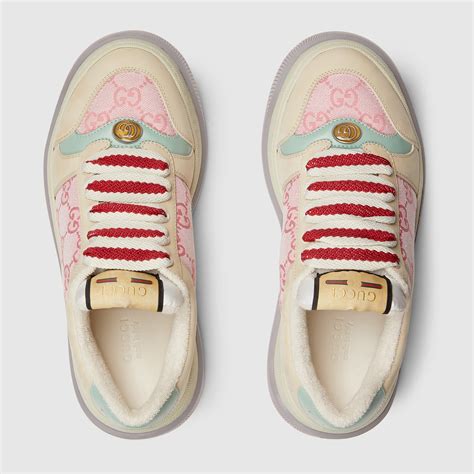 Sneaker Screener donna in tessuto GG rosa 